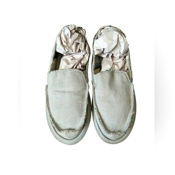 Sanuk Men’s Slip on Gray Canvas Foam Boat Shoes size 9 - Picture 1 of 8